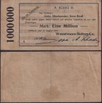 NOTGELD Gera-Reuß 1 Millionen Mark 15.08.1923 - Bankhaus Thüringen