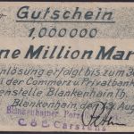 NOTGELD Blankenhain 1 Millionen Mark 13.08.1923 - Privatbank Thüringen
