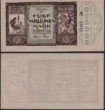 NOTGELD Gößnitz Altenburg 5 Millionen Mark 30.08.1923 - Spinnerei Thüringen