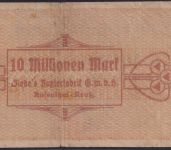 NOTGELD Rosenthal Reuß 10 Millionen Mark 14.08.1923 - Papierfabrik Thüringen