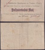 NOTGELD Gera 500.000 Mark 03.08.1923 - Städtische Sparkasse Triebes Thüringen