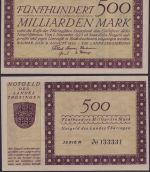 NOTGELD Weimar 500 Milliarden Mark 09.08.1923 - Landesregierung Thüringen