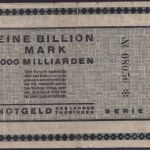 NOTGELD Weimar 1 Billion Mark 09.08.1923 - Landesregierung Thüringen