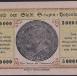 NOTGELD Singen-Hohentwiel 5 Millionen Mark 20.09.1923 - Stadtgemeinde Thüringen