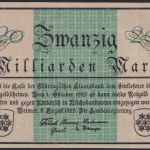 NOTGELD Weimar 20 Milliarden Mark 09.08.1923 - Landesregierung Thüringen