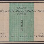 NOTGELD Weimar 20 Milliarden Mark 09.08.1923 - Landesregierung Thüringen