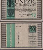 NOTGELD Weimar 50 Milliarden Mark 09.08.1923 - Landesregierung Thüringen