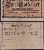 NOTGELD Stadtlengsfeld 2 Goldmark 01.11.1923 - Porzellanfabrik Thüringen