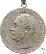 Hannover Ausbeutetaler 1855 B, Georg V. 1851-1866, gehenkelt