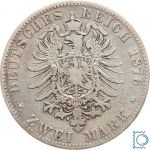 BAYERN, 2 Mark 1876 D, König Ludwig II., Silber, Jäger 41
