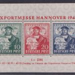 Bizone, Block 1 a postfrisch, geprüft Schlegel BPP - Exportmesse Hannover 1949