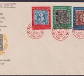 Bund / BRD Nr. 113-115 auf FDC, Ersttagsbrief mit rotem Ersttagssonderstempel