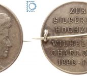 WÜRTTEMBERG 1911 tragbare Medaille Wilhelm II. & Charlotte a. die Silberhochzeit
