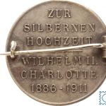 WÜRTTEMBERG 1911 tragbare Medaille Wilhelm II. & Charlotte a. die Silberhochzeit