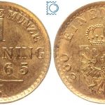 Brandenburg-Preussen, 1 Pfennig 1865 A Probe in Nickel | Wilhelm I.
