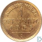 Brandenburg-Preussen, 1 Pfennig 1865 A Probe in Nickel | Wilhelm I.