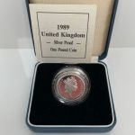 Großbritannien, 1 Pfund 1989 PP Scottish Thistle; Silver Proof, Elisabeth II.