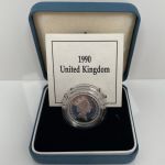 Großbritannien, 1 Pfund 1990 PP Welsh Leek; Silver Proof, Elisabeth II.