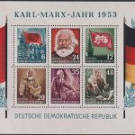 DDR, Block 8 A YI postfrisch, geprüft Schönherr BPP - Marx-Block gezähnt