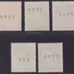Bund MiNr. 506-510 w R Rollenmarken gerade Nr. postfrisch - Planatol-Gummie