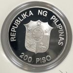 PHILIPPINEN - 200 PISO 1987 PP - TAMARAU - 925 Silber WWF OVP CoA