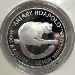 MADAGASCAR - 20 ARIARY 1988 PP - RUFFED LEMUR - 925 Silber WWF OVP CoA