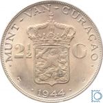 CURACAO 2 ½ Gulden 1944 | Königin Wilhelmina Niederländische Antillen