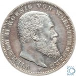 WÜRTTEMBERG, 3 Mark 1912 F, König Wilhelm II., Silber, J.175