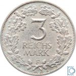 Weimar, 3 Reichsmark 1925 F | Jahrtausendfeier der Rheinlande | Jg. 321, Silber