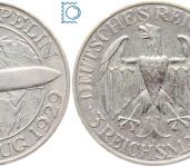Weimar 3 Mark 1930 F | Graf Zeppelin Weltflug | J.342, Silber