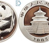 CHINA 2005 - 10 Yuan - Panda - 1 Unze Silber - stempelglanz