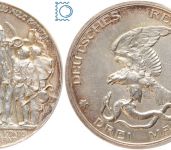 PREUSSEN, 3 Mark 1913 A, 100 Jahre Befreiungskriege, Jg. 110, SILBER