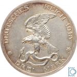 PREUSSEN, 3 Mark 1913 A, 100 Jahre Befreiungskriege, Jg. 110, SILBER