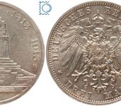 SACHSEN, 3 Mark 1913 E, Völkerschlacht, Jg. 140, vz, SILBER