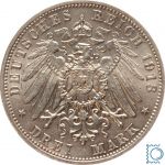 SACHSEN, 3 Mark 1913 E, Völkerschlacht, Jg. 140, vz, SILBER