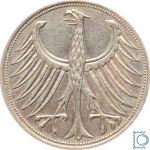 5 Deutsche Mark 1958 J - Silberadler 1951-1974 - Jaeger 387