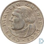 Deutsches Reich, 2 Mark 1933 A, Martin Luther, Jäger 352