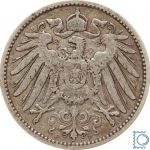 KAISERREICH, 1 Mark, 1892 F, Jg. 17, Silbermünze großer Adler