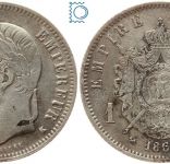 Frankreich 1 Franc 1867 K Bordeaux - Napoleon III. - Silber