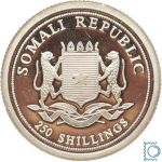 Somalia, 250 Schilling 2005, Papst Benedikt XVI., 1/25 Oz Silber PP in Kapsel