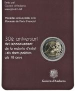 ANDORRA 2 Euro 2015 - 30 Jahre Volljährigkeit - original OVP in Coincard