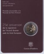 ANDORRA 2 Euro 2015 - 25 Jahre Zollunion - original OVP in Coincard