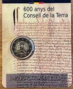 ANDORRA 2 Euro 2019 - 600. Jahrestag des Consell de la Terra - original OVP in Coincard