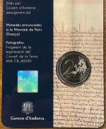 ANDORRA 2 Euro 2019 - 600. Jahrestag des Consell de la Terra - original OVP in Coincard