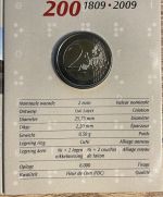 Belgien 2 Euro 2009 - Louis Braille - Coincard OVP