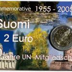 Finnland 2 Euro 2005 - 50 Jahre UN-Mitgliedschaft - Coincard OVP