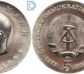 DDR 5 Mark 1975 - Thomas Mann - stempelglanz - J.1556