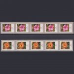 Bund Nr. 2513 Malve + 2514 Dahlie 5er-Streifen selbstklebend postfrisch