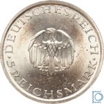 Weimar 5 Mark 1929 A, Gotthold Ephraim Lessing, J.336, Silber