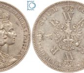 PREUSSEN, Wilhelm I. + Augusta, 1861 A - Krönungstaler, J.87 - Silber